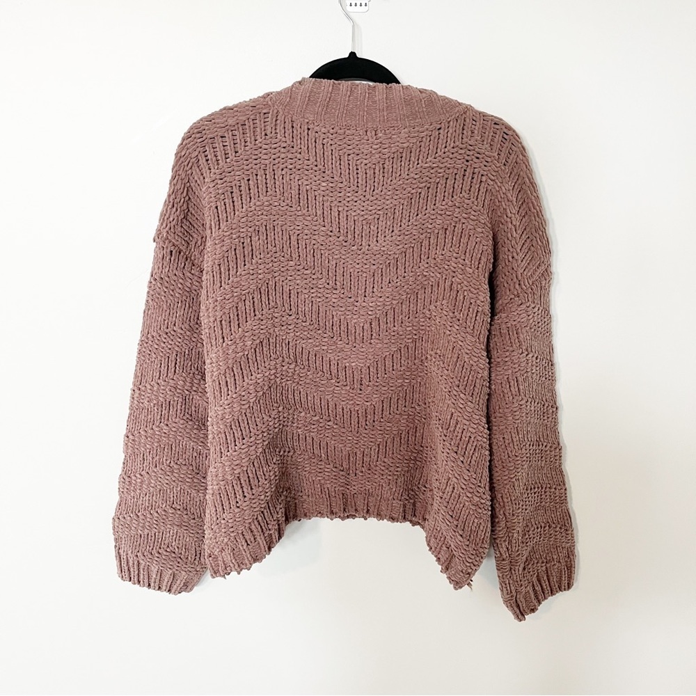 POL chenille knit chevron beige brown sweater women’s large - Picture 2 of 7